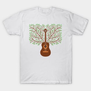 acoustic guitar tree of life guitar player nature guitarist T-Shirt